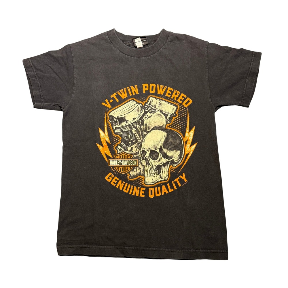 Harley-Davidson V-Twin Powered Skull T-Shirt Black Fort Myers FL Small
